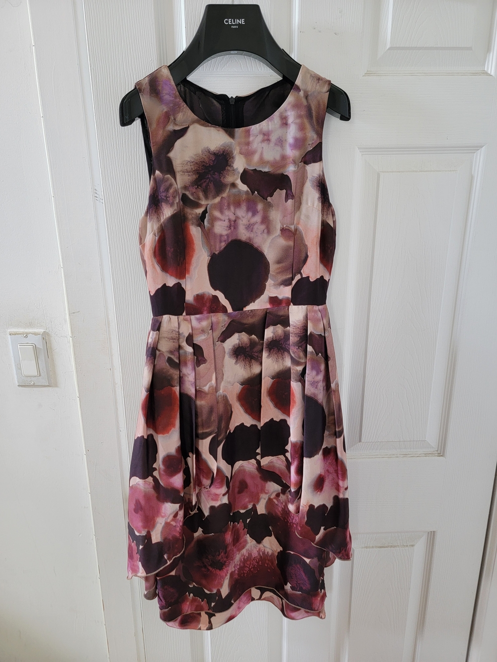 Obsessions Floral Print Sleeveless Fit-and-Flare Dress in Multi-Purple